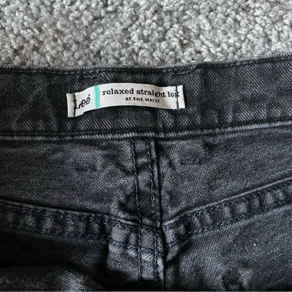 Lee Relaxed Straight Leg Mid Rise Women’s Jeans in Black Denim size 12 Short - Picture 5 of 10